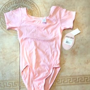 NWT Jacques motet short sleeve pink leotard